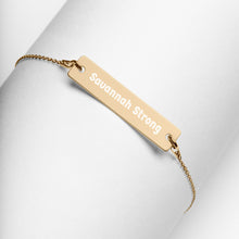 Load image into Gallery viewer, Savannah Strong Engraved Bar Chain Bracelet