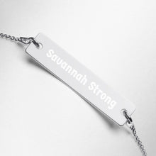 Load image into Gallery viewer, Savannah Strong Engraved Bar Chain Bracelet