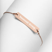 Load image into Gallery viewer, Savannah Strong Engraved Bar Chain Bracelet