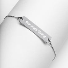 Load image into Gallery viewer, Savannah Strong Engraved Bar Chain Bracelet